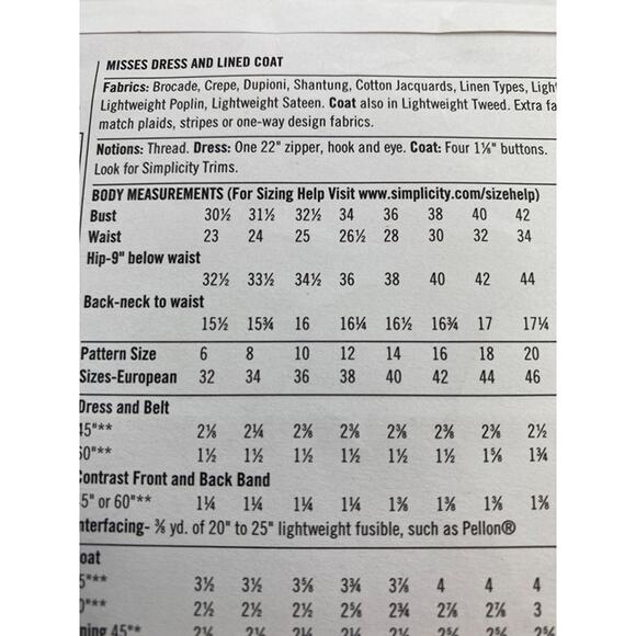 Simplicity 1197 1960s Vintage Dress & Coat Pattern Sizes 16-24 Uncut - Picture 4 of 7